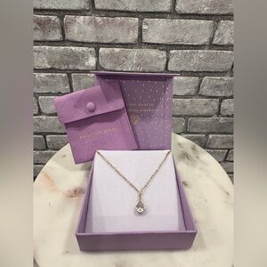 Melinda Maria gold necklace with teardrop